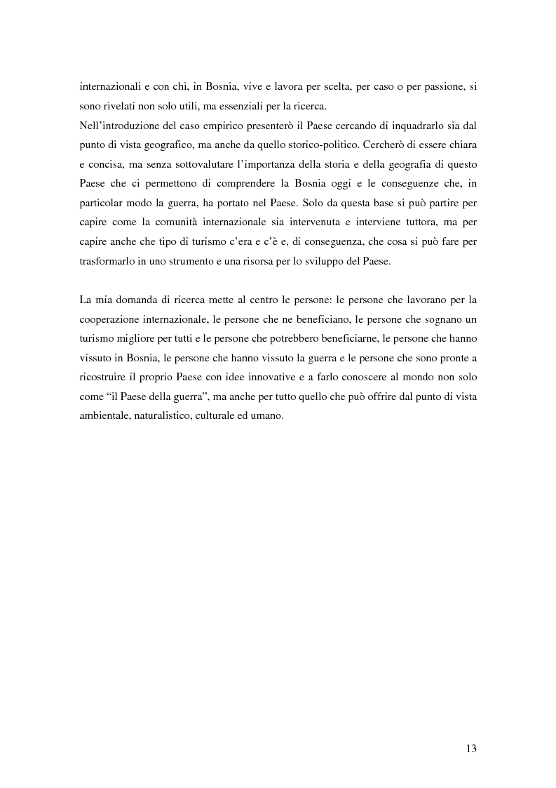 Anteprima della tesi: Il turismo responsabile come strumento per la cooperazione internazionale allo sviluppo? Il caso della Bosnia ed Erzegovina, Pagina 6