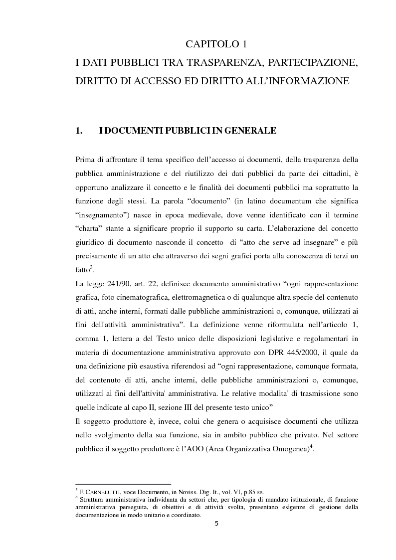 Anteprima della tesi: Open Data: l'amministrazione pubblica tra innovazione e trasparenza, Pagina 4