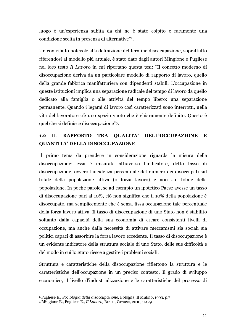 Anteprima della tesi: Disoccupazione e crisi del mercato del lavoro: il problema italiano, Pagina 6