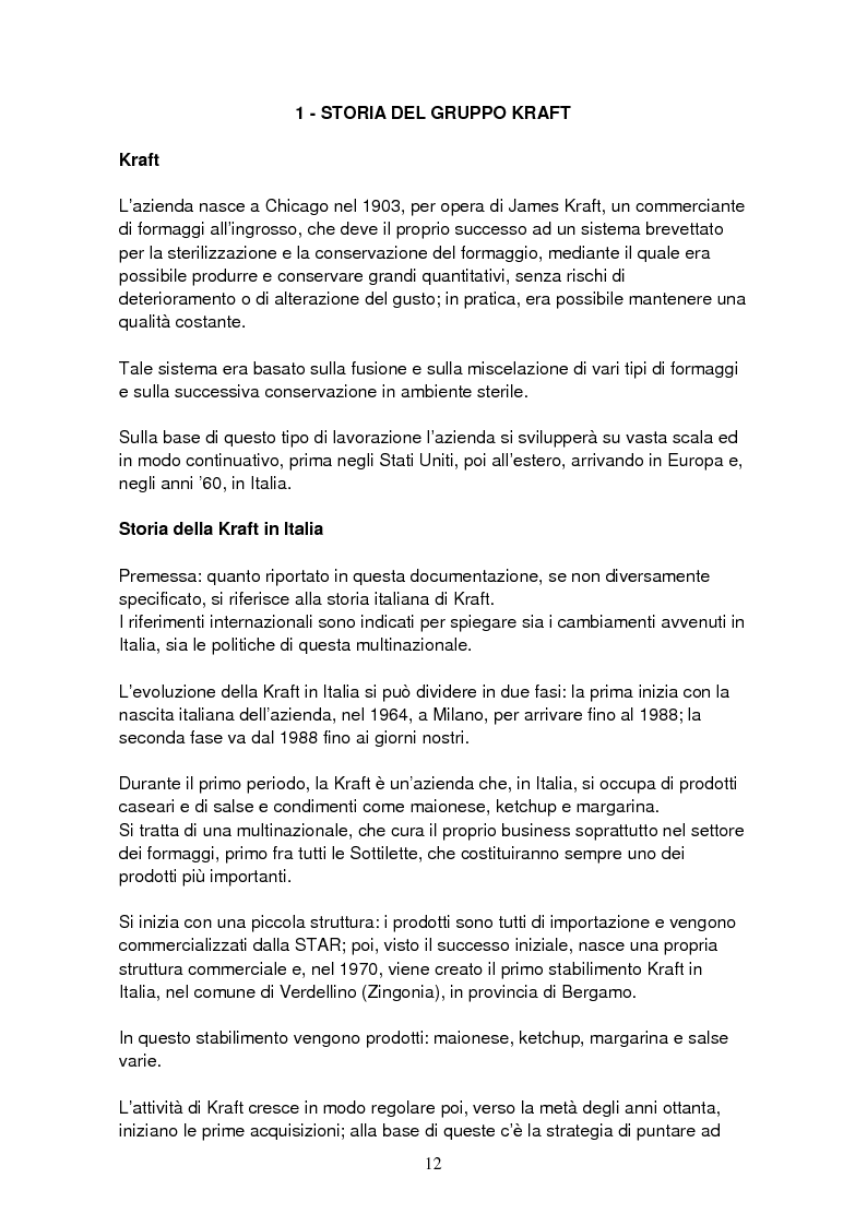 Anteprima della tesi: Le strategie di una multinazionale nel mercato italiano: il caso Kraft , Pagina 3