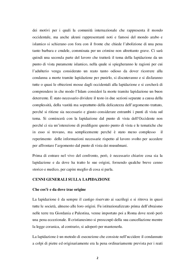 Anteprima della tesi: La lapidazione negli stati islamici, tra Corano e costituzioni moderne., Pagina 3