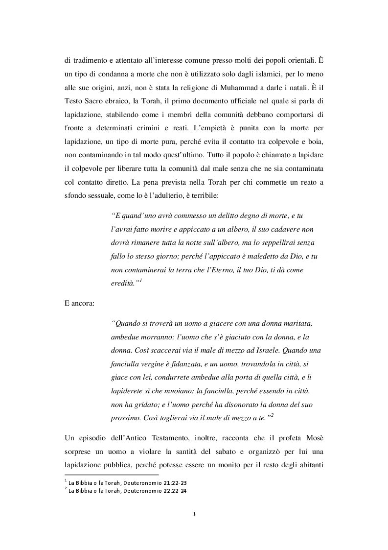 Anteprima della tesi: La lapidazione negli stati islamici, tra Corano e costituzioni moderne., Pagina 4
