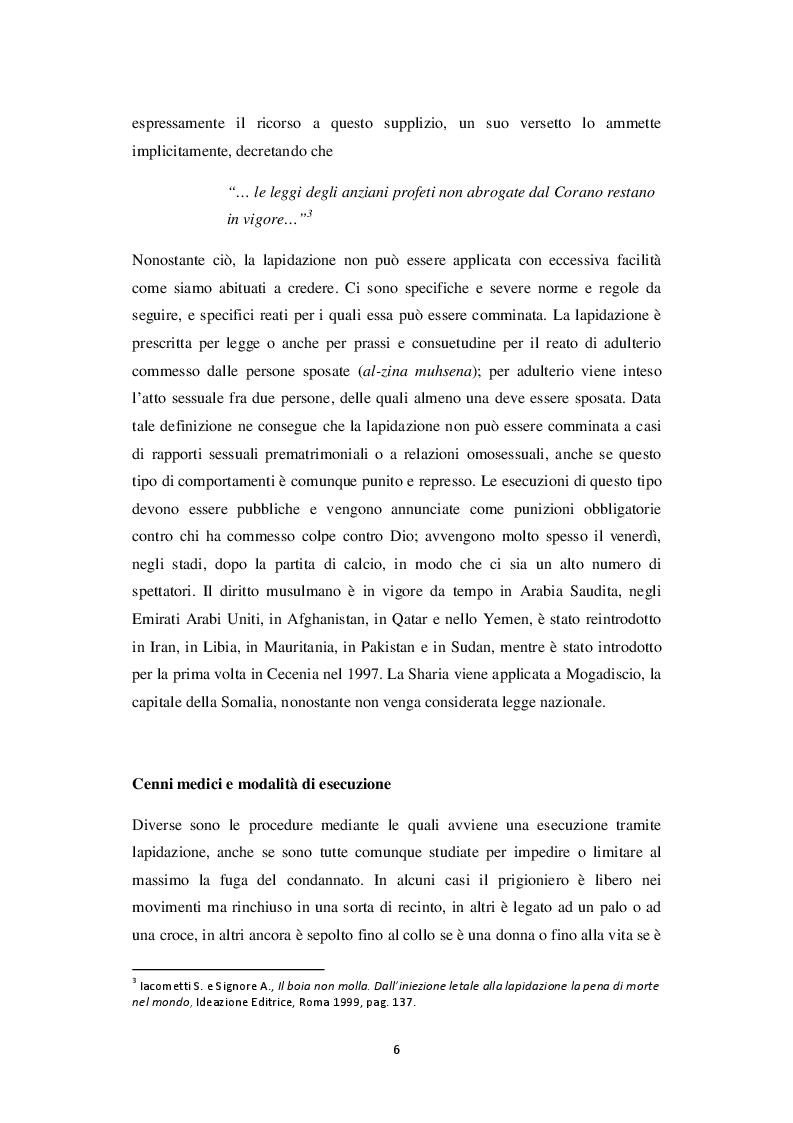 Anteprima della tesi: La lapidazione negli stati islamici, tra Corano e costituzioni moderne., Pagina 7