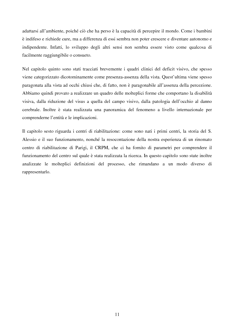 Anteprima della tesi: Disabilità e Integrazione Socio-Lavorativa - Analisi della Rappresentazione del Cliente negli Operatori di un Centro di Riabilitazione per Persone con Disabilità Visiva, Pagina 6