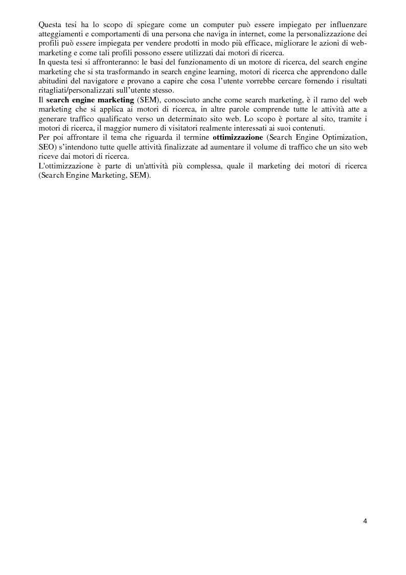 Anteprima della tesi: I Computer come media persuasivi, dal search Engine Marketing al Filtro Bolla, Pagina 3