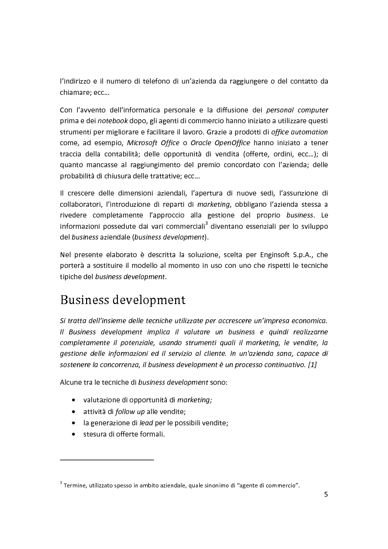Anteprima della tesi: Sviluppo di un sistema di ''business development'' in un contesto aziendale, Pagina 3