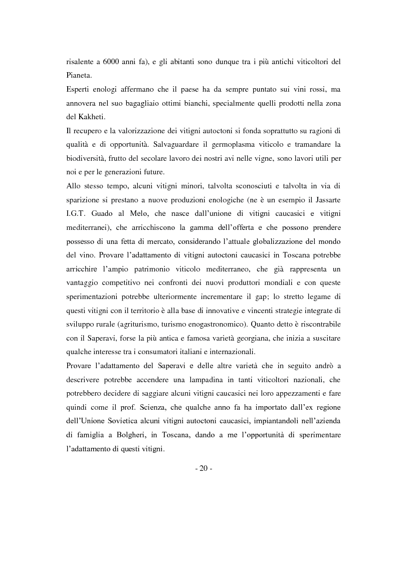 Anteprima della tesi: Risposte adattative di alcuni vitigni georgiani al pedo clima di Bolgheri (Toscana), Pagina 3