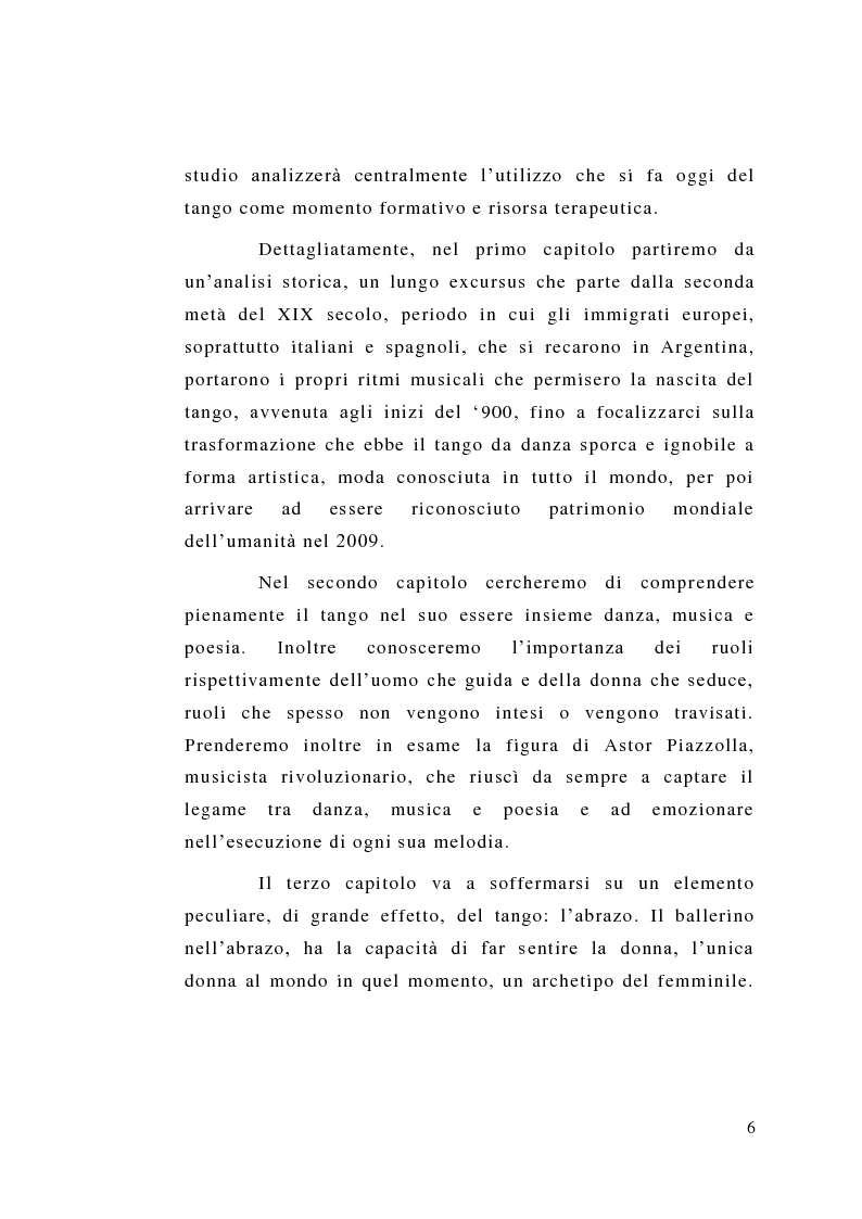 Anteprima della tesi: Tango: rituali, ruoli e codici per una formazione dal profondo. Il tango fatto uomo. Un uomo fatto tango. Intervista a un grande maestro: Oscar Benavidez, Pagina 3