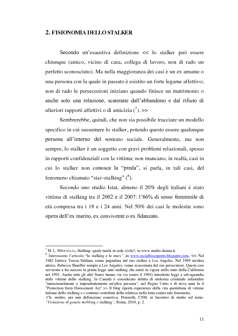 Anteprima della tesi: Aspetti problematici della disciplina dello stalking, Pagina 6