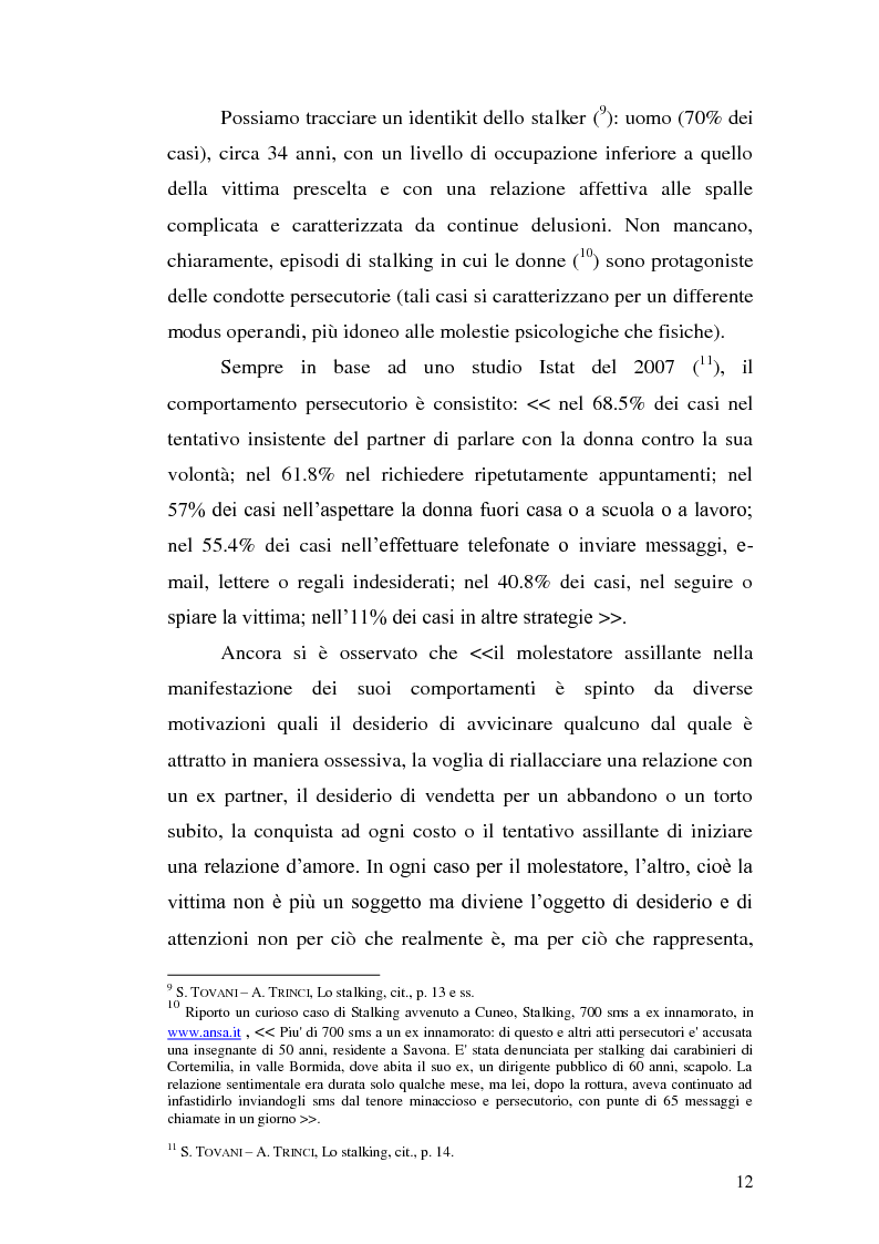 Anteprima della tesi: Aspetti problematici della disciplina dello stalking, Pagina 7