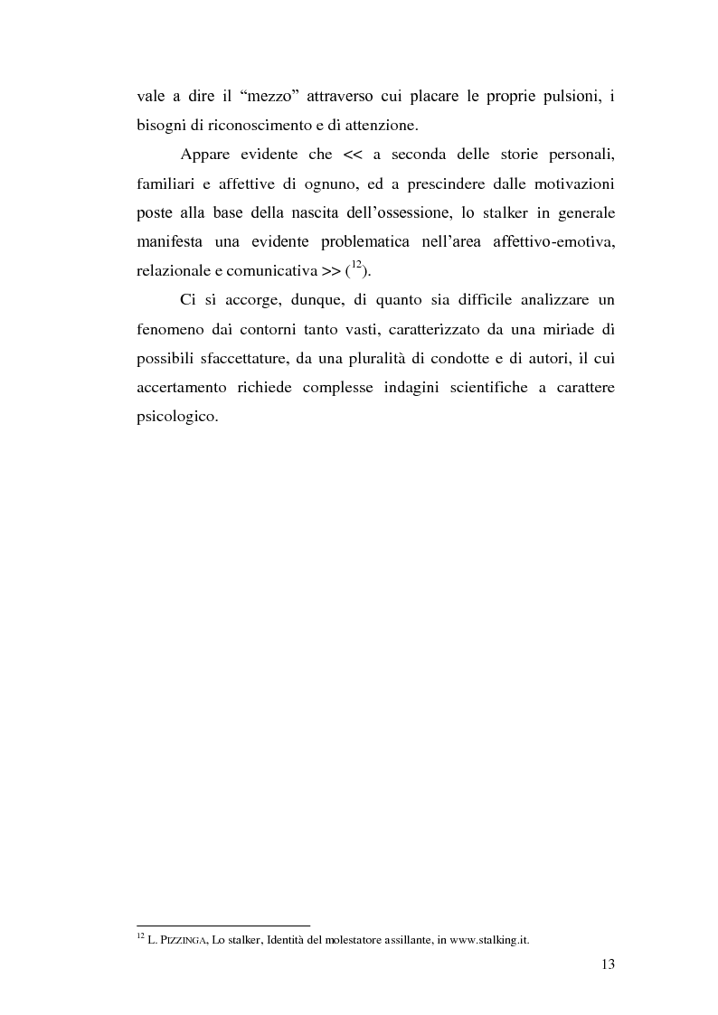 Anteprima della tesi: Aspetti problematici della disciplina dello stalking, Pagina 8