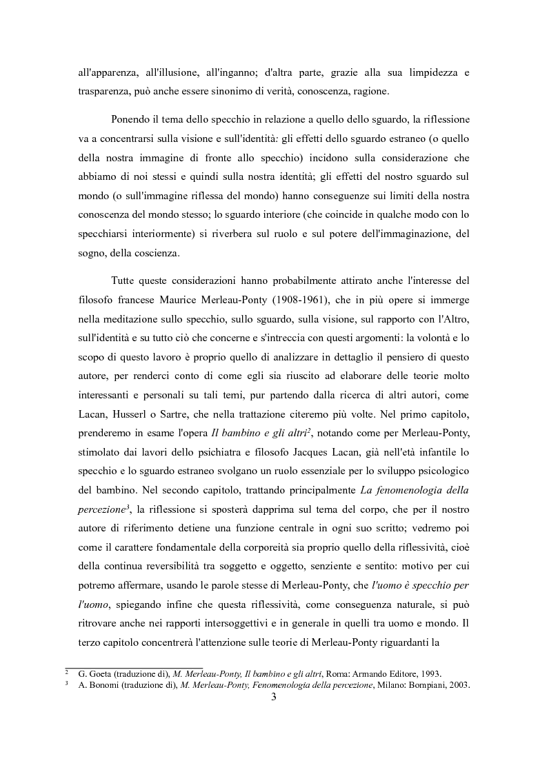 Anteprima della tesi: Sguardo e specchio: visione e identità in Merleau-Ponty, Pagina 3