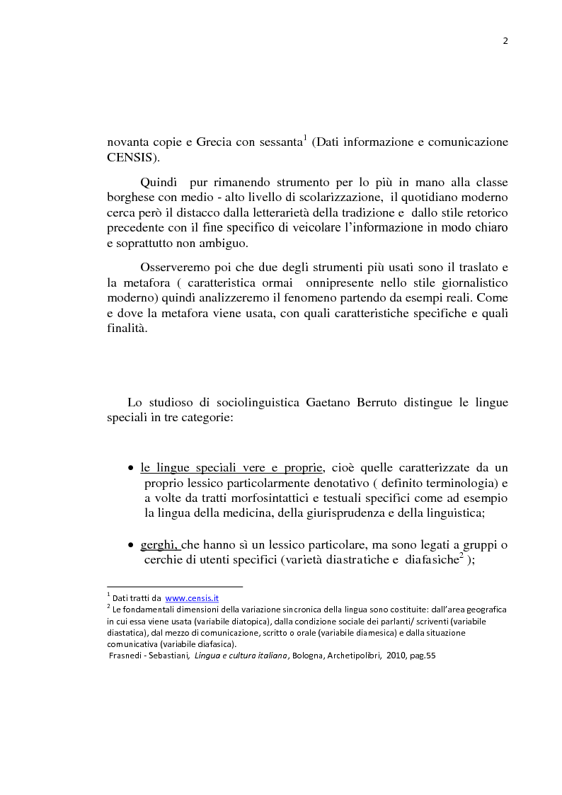 Anteprima della tesi: La lingua dei giornali italiani (1800-2000): profili letterario, storico e retorico., Pagina 3