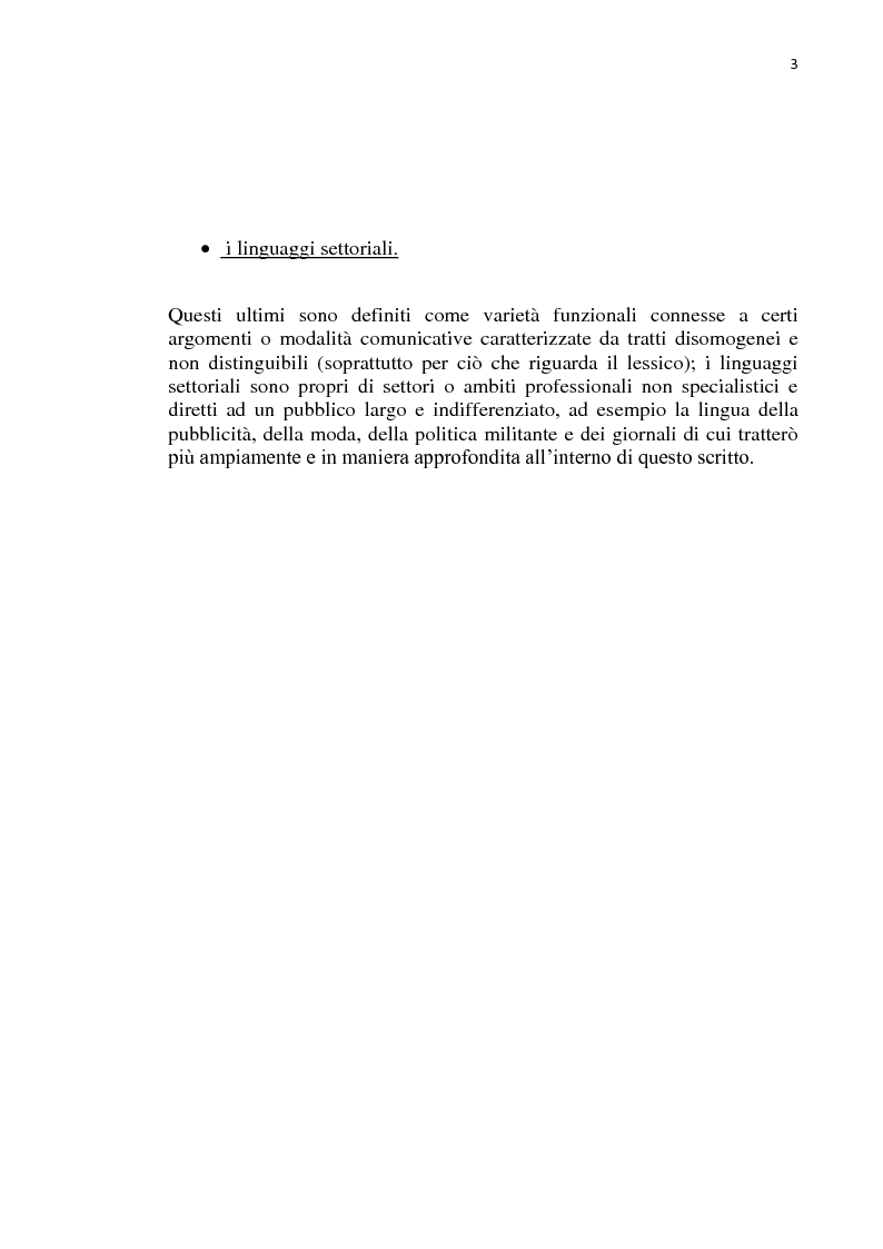 Anteprima della tesi: La lingua dei giornali italiani (1800-2000): profili letterario, storico e retorico., Pagina 4