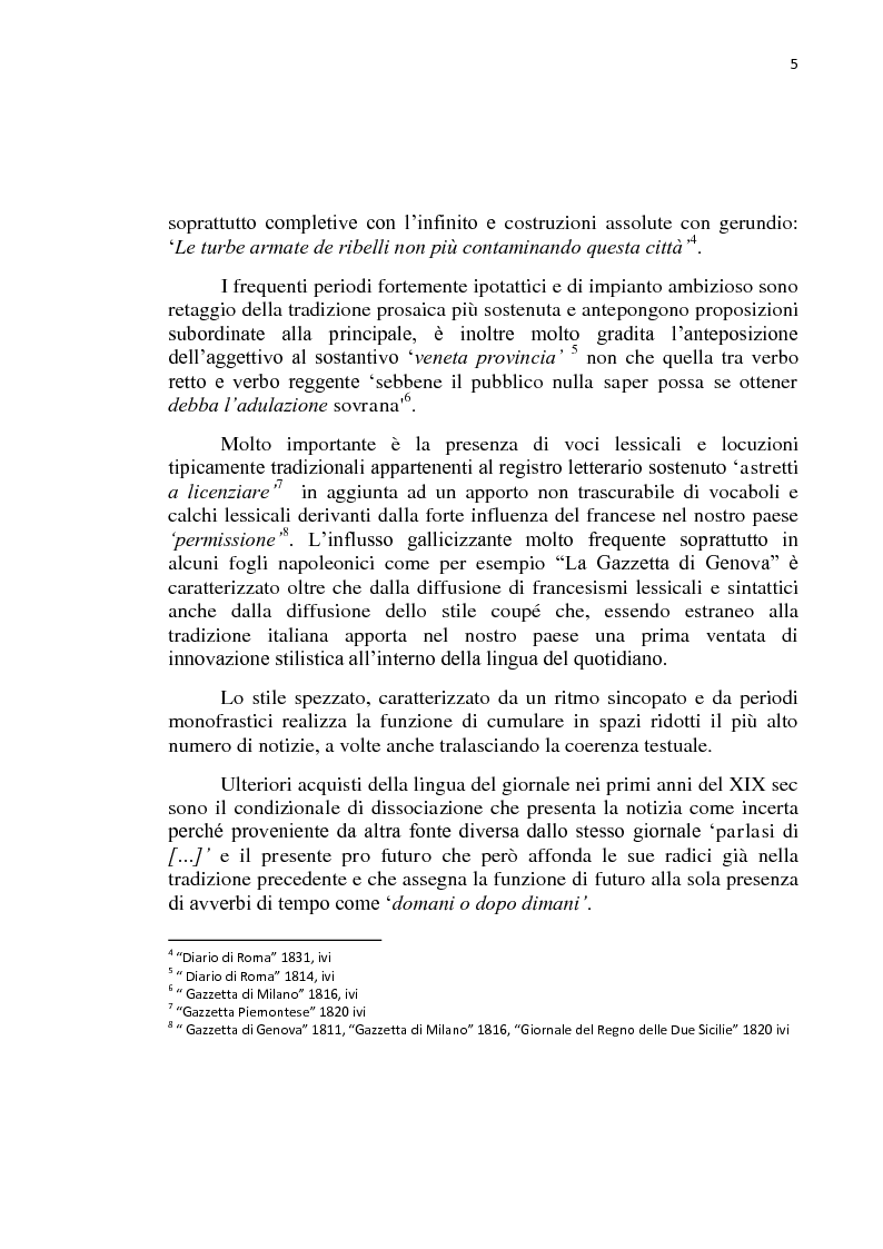 Anteprima della tesi: La lingua dei giornali italiani (1800-2000): profili letterario, storico e retorico., Pagina 6
