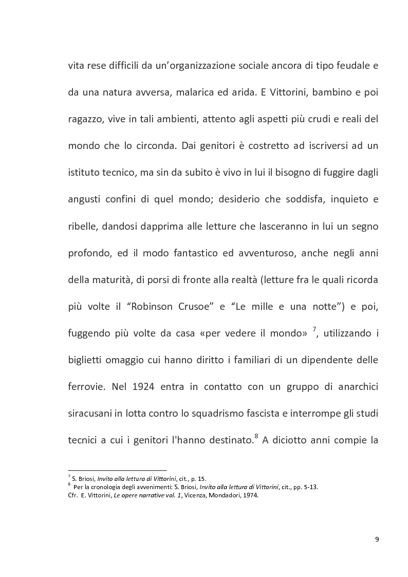 Anteprima della tesi: "Conversazione in Sicilia" di Elio Vittorini, Pagina 10