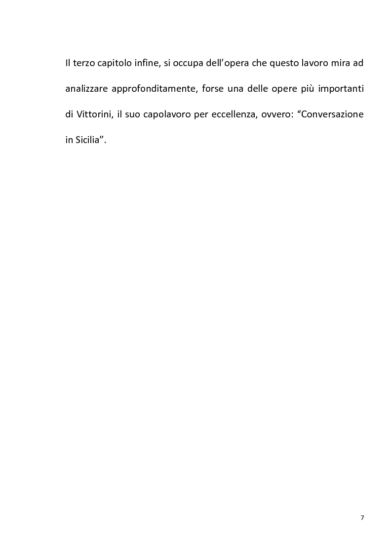 Anteprima della tesi: "Conversazione in Sicilia" di Elio Vittorini, Pagina 8