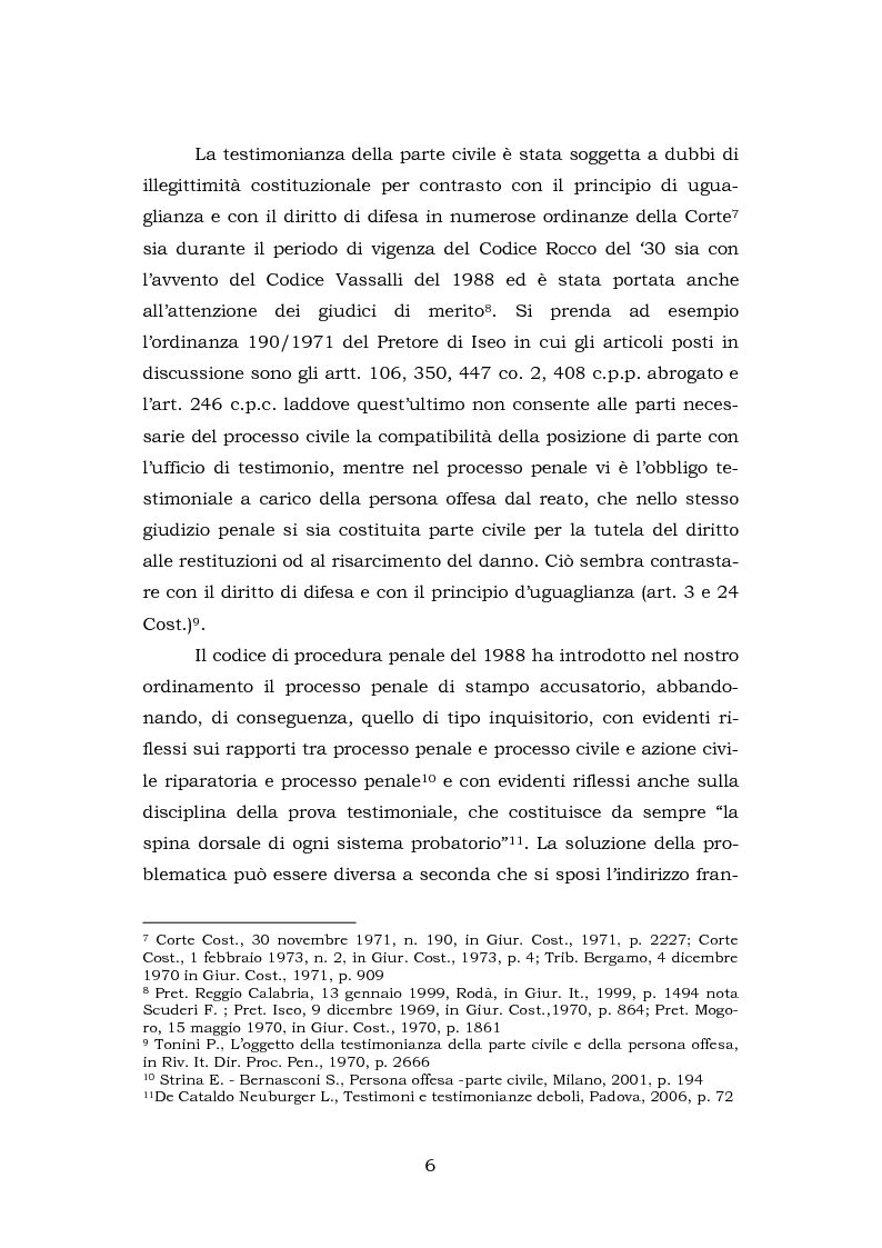 Anteprima della tesi: La testimonianza della parte civile, Pagina 4