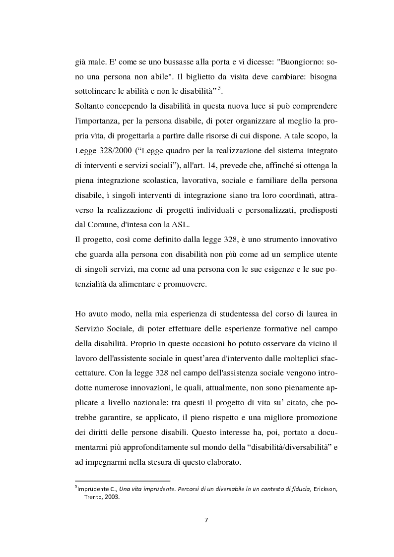 Anteprima della tesi: Persona diversabile e progetto di vita, Pagina 4