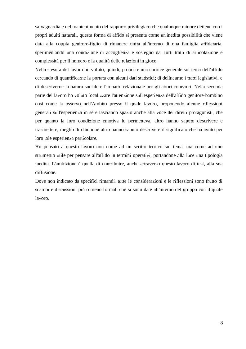 Anteprima della tesi: Come garantire al minore la sua famiglia e l'inserimento nella società: dall'affido del minore all'affido genitore bambino/i, Pagina 4