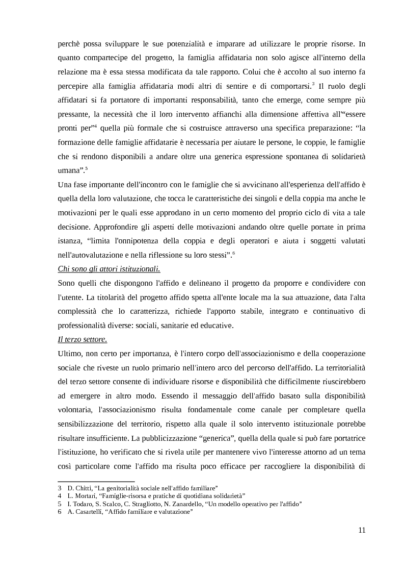 Anteprima della tesi: Come garantire al minore la sua famiglia e l'inserimento nella società: dall'affido del minore all'affido genitore bambino/i, Pagina 7
