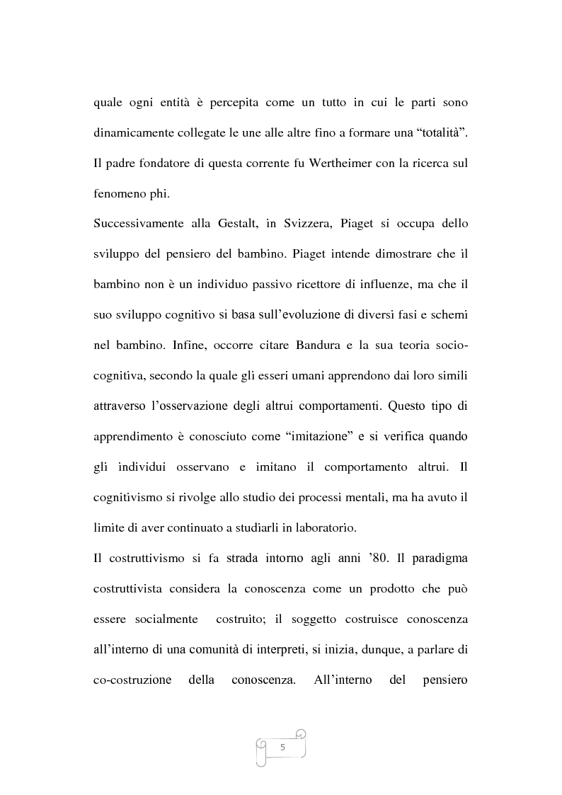 Anteprima della tesi: Dalla trasmissione di informazioni alla costruzione di conoscenza: un review della letteratura, Pagina 5