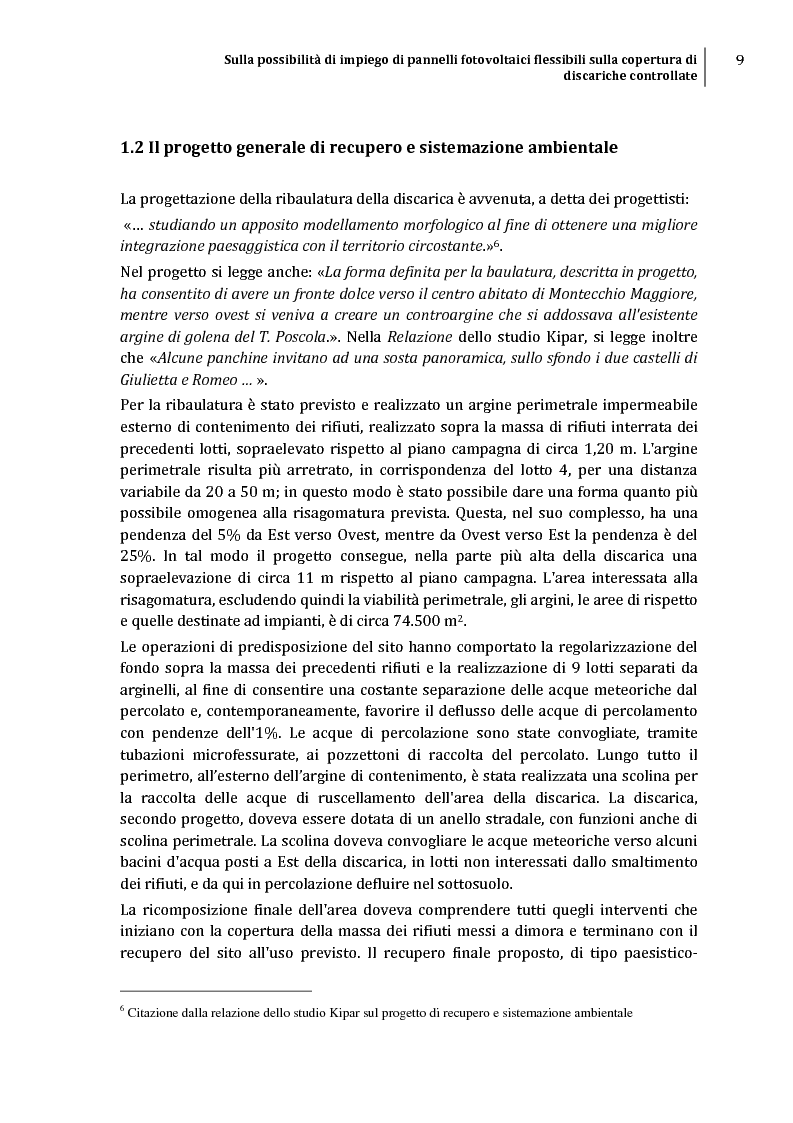 Anteprima della tesi: Sulla possibilità di impiego di pannelli fotovoltaici flessibili sulla copertura di discariche controllate, Pagina 6