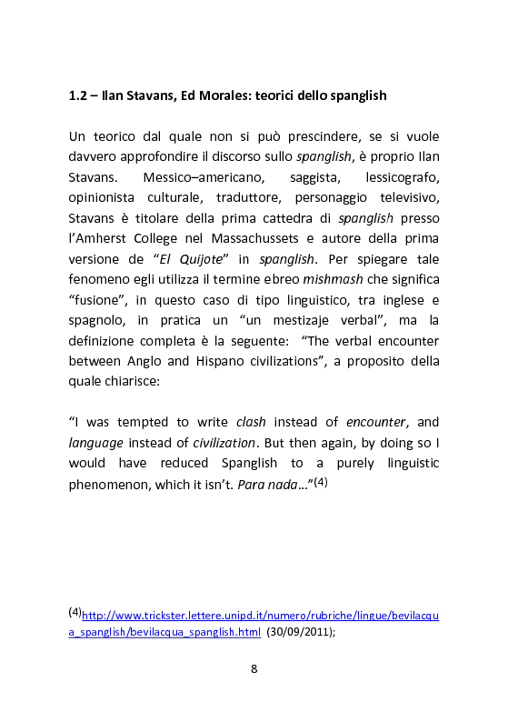 Anteprima della tesi: Spanglish: una lingua per ricreare se stessi. Il caso di Gloria Anzaldua., Pagina 7