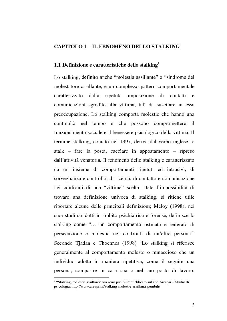 Anteprima della tesi: Stili di attaccamento e psicopatologia della relazione: il fenomeno dello stalking, Pagina 4