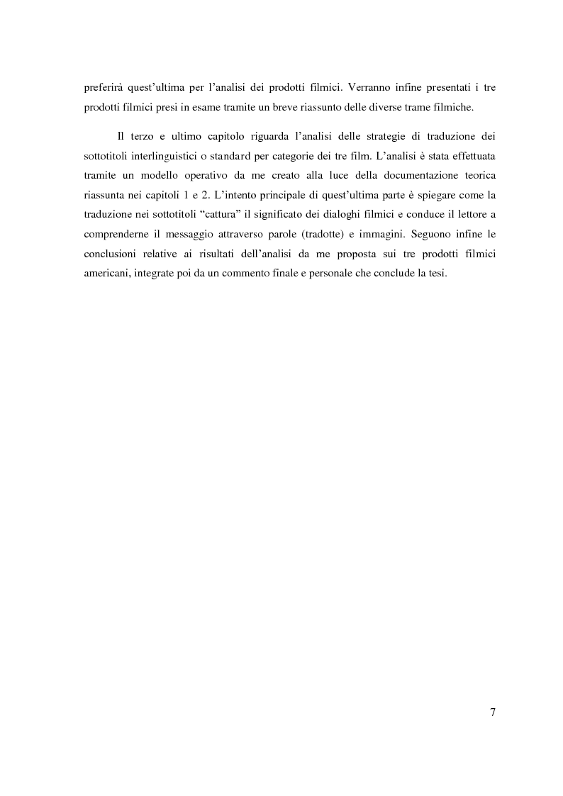 Anteprima della tesi: Aspetti linguistici del sottotitolaggio: analisi delle strategie traduttive in tre prodotti filmici, Pagina 3