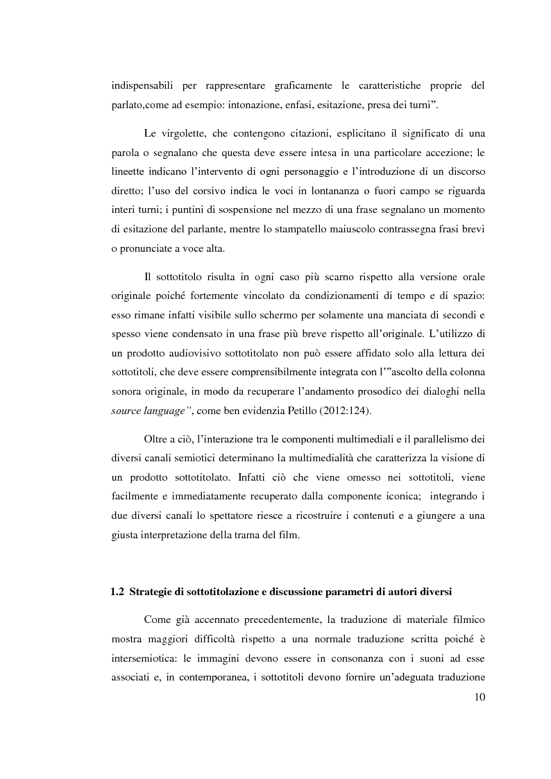 Anteprima della tesi: Aspetti linguistici del sottotitolaggio: analisi delle strategie traduttive in tre prodotti filmici, Pagina 6