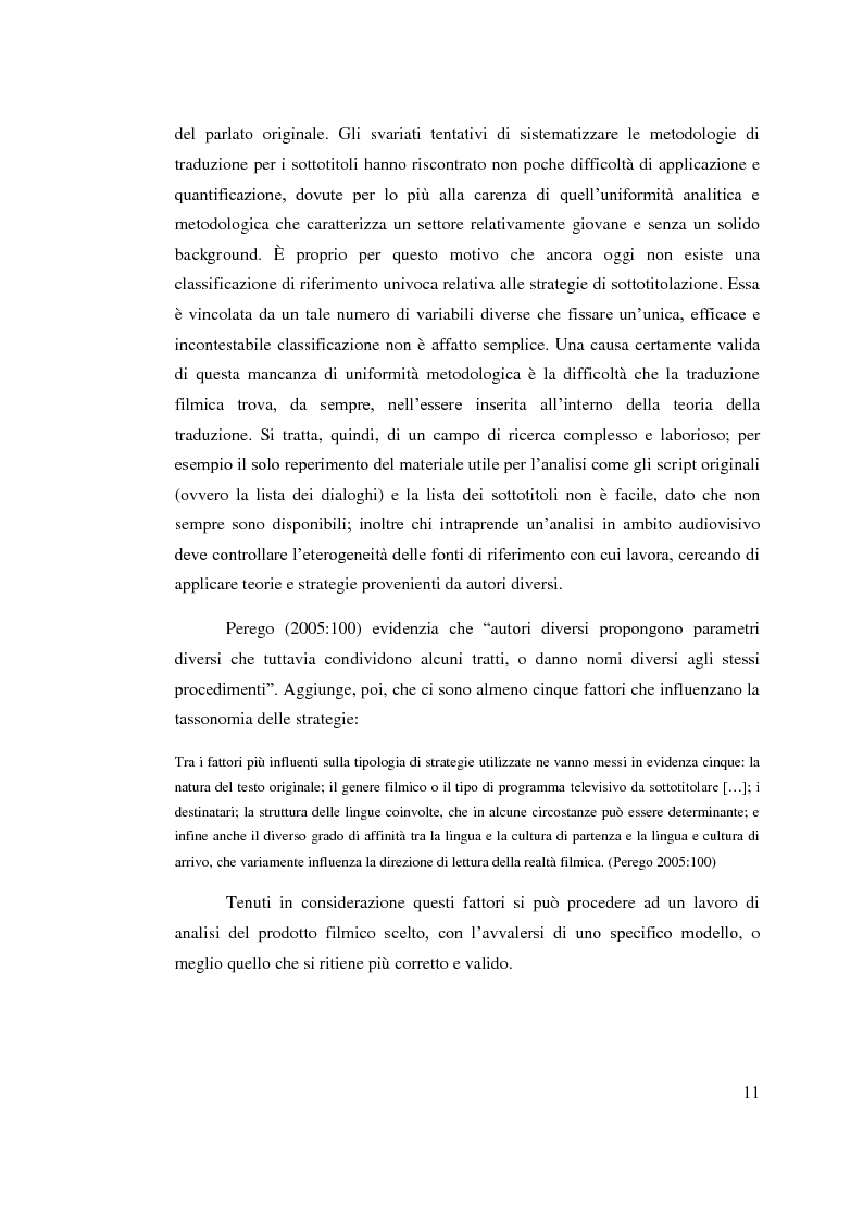 Anteprima della tesi: Aspetti linguistici del sottotitolaggio: analisi delle strategie traduttive in tre prodotti filmici, Pagina 7
