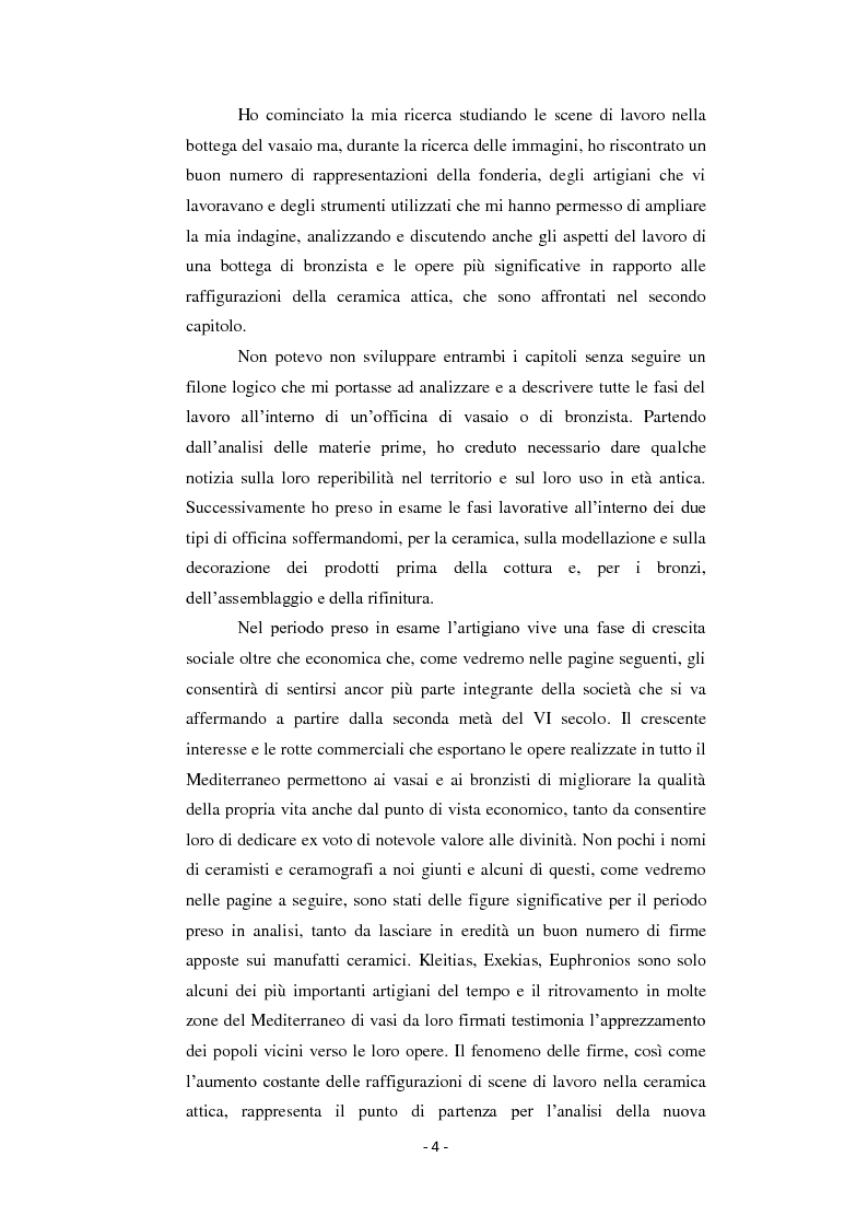 Anteprima della tesi: Bronzisti e vasai: scene di lavoro nella ceramografia attica (VI - V secolo a.C.), Pagina 3
