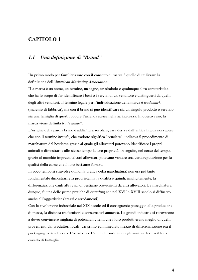 Anteprima della tesi: Dal Brand al Lovemark, Pagina 4