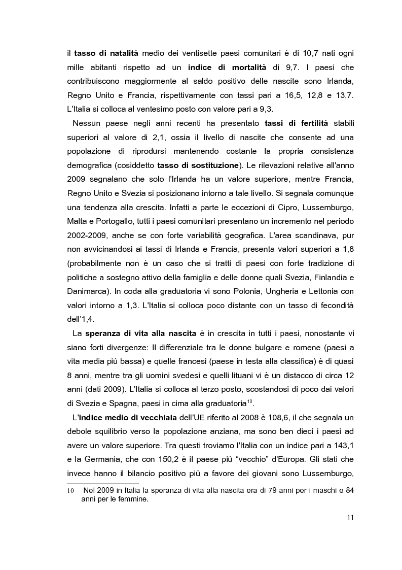 Anteprima della tesi: Il mercato del lavoro e le politiche di welfare di fronte all'invecchiamento della popolazione. Il caso italiano nel quadro europeo., Pagina 10
