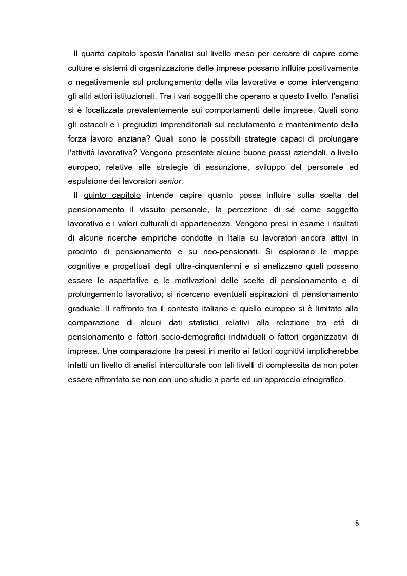 Anteprima della tesi: Il mercato del lavoro e le politiche di welfare di fronte all'invecchiamento della popolazione. Il caso italiano nel quadro europeo., Pagina 7