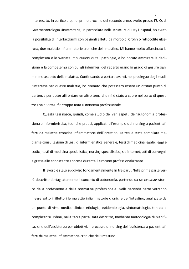 Anteprima della tesi: Nursing delle Malattie Infiammatorie Croniche dell'Intestino: aspetti di autonomia gestionale infermieristica, Pagina 5