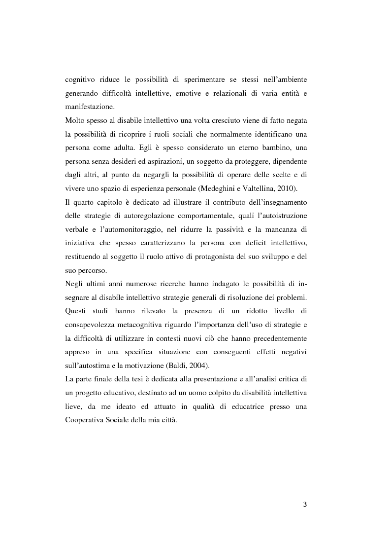 Anteprima della tesi: Il contributo delle strategie di autoregolazione cognitiva in presenza di disabilità intellettiva lieve, Pagina 4