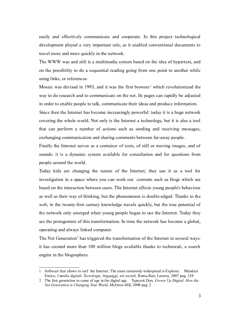 Anteprima della tesi: The social network: reference to a new form of communication - Los social network: referencia de una nueva forma de comunicaciòn, Pagina 3