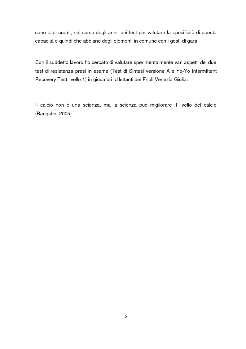 Anteprima della tesi: La valutazione della resistenza nel calciatore dilettante: confronto fra due test da campo, Pagina 3