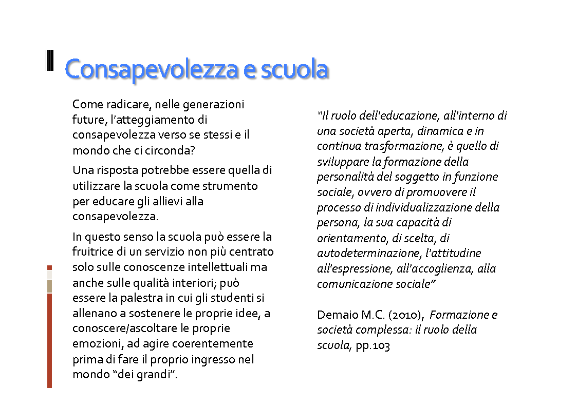 Anteprima della tesi: Il ruolo della consapevolezza nella scuola, Pagina 11