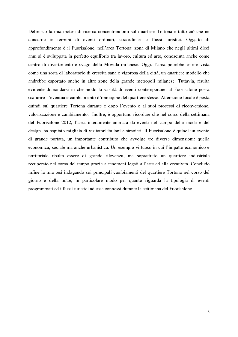 Anteprima della tesi: Mega eventi e grandi città: il Fuorisalone nel quartiere Tortona, Pagina 3