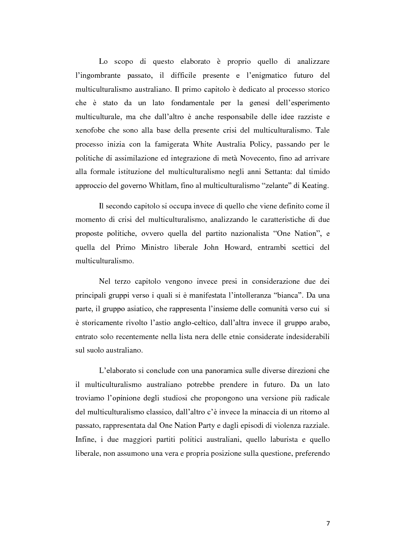 Anteprima della tesi: Il multiculturalismo australiano: passato, presente e futuro, Pagina 3