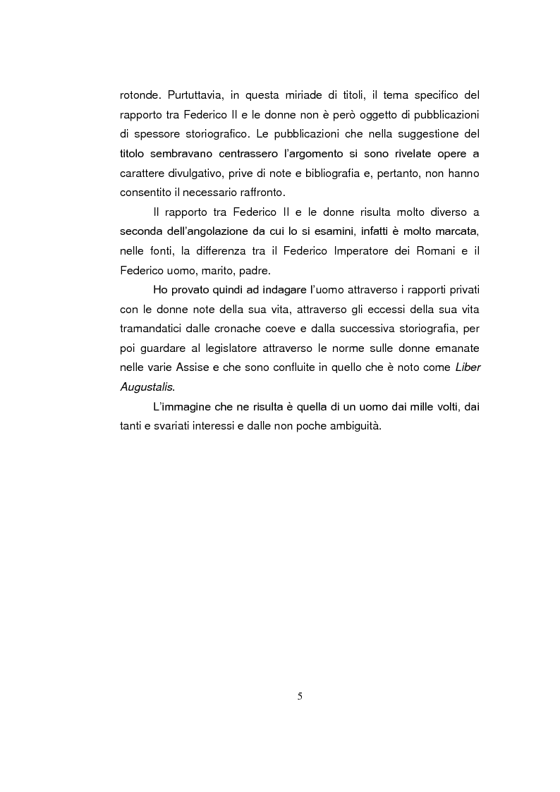Anteprima della tesi: Federico II e le donne: il silenzio delle fonti e la storiografia, Pagina 3