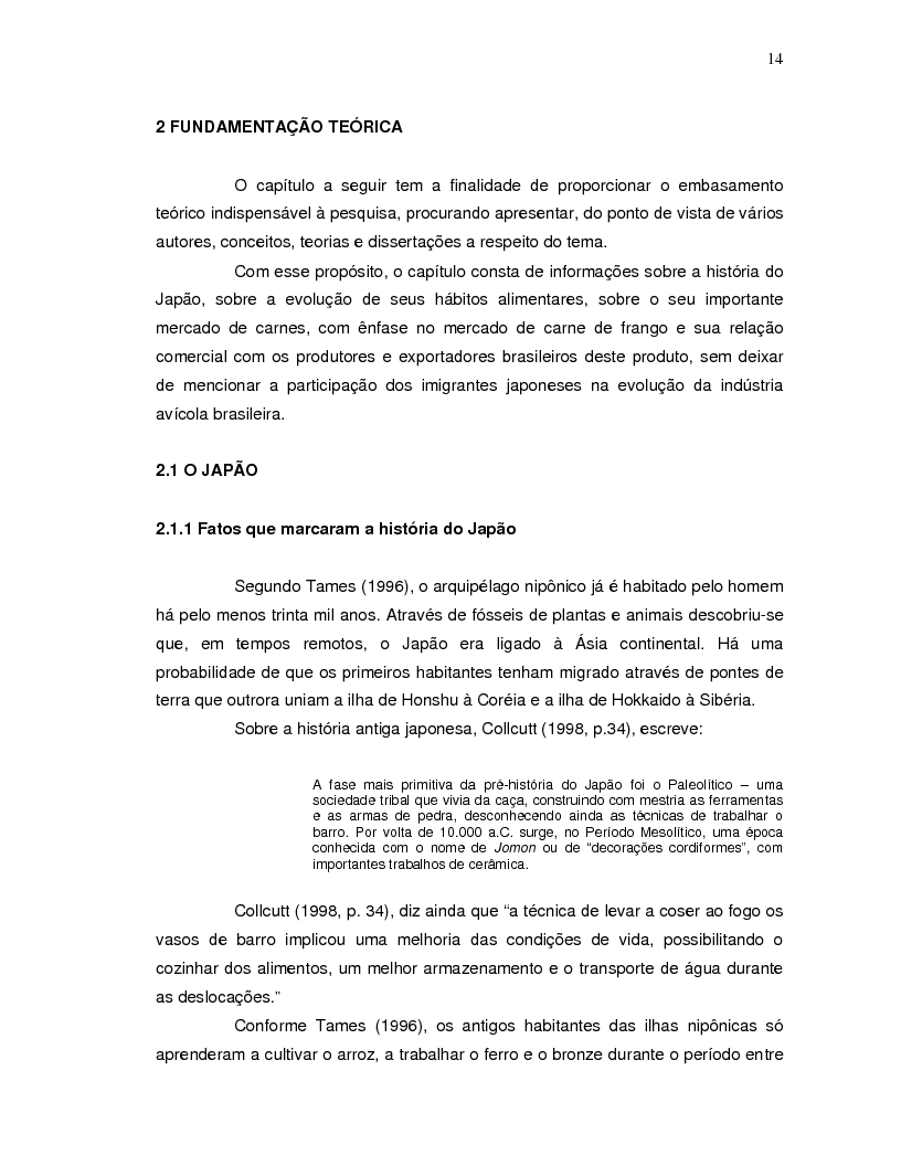 Anteprima della tesi: A projeção da demanda de carne de frango de origem brasileira no mercado japonês para os próximos cinco anos., Pagina 6