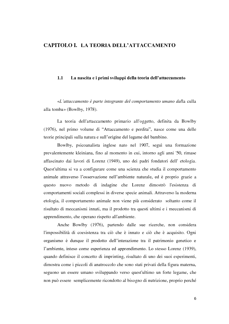 Anteprima della tesi: Lo sviluppo della narrazione e della memoria autobiografica alla luce della Teoria dell'Attaccamento, Pagina 7