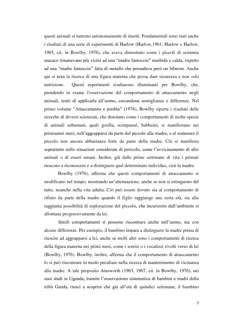Anteprima della tesi: Lo sviluppo della narrazione e della memoria autobiografica alla luce della Teoria dell'Attaccamento, Pagina 8
