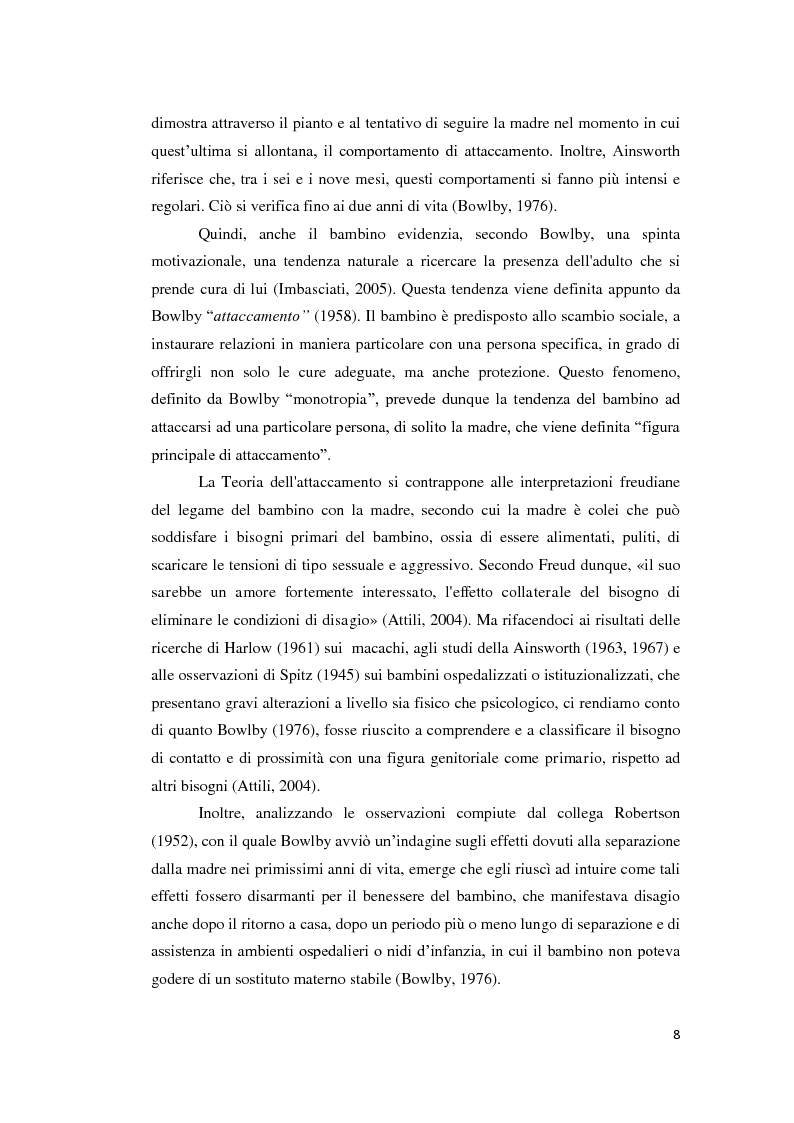 Anteprima della tesi: Lo sviluppo della narrazione e della memoria autobiografica alla luce della Teoria dell'Attaccamento, Pagina 9