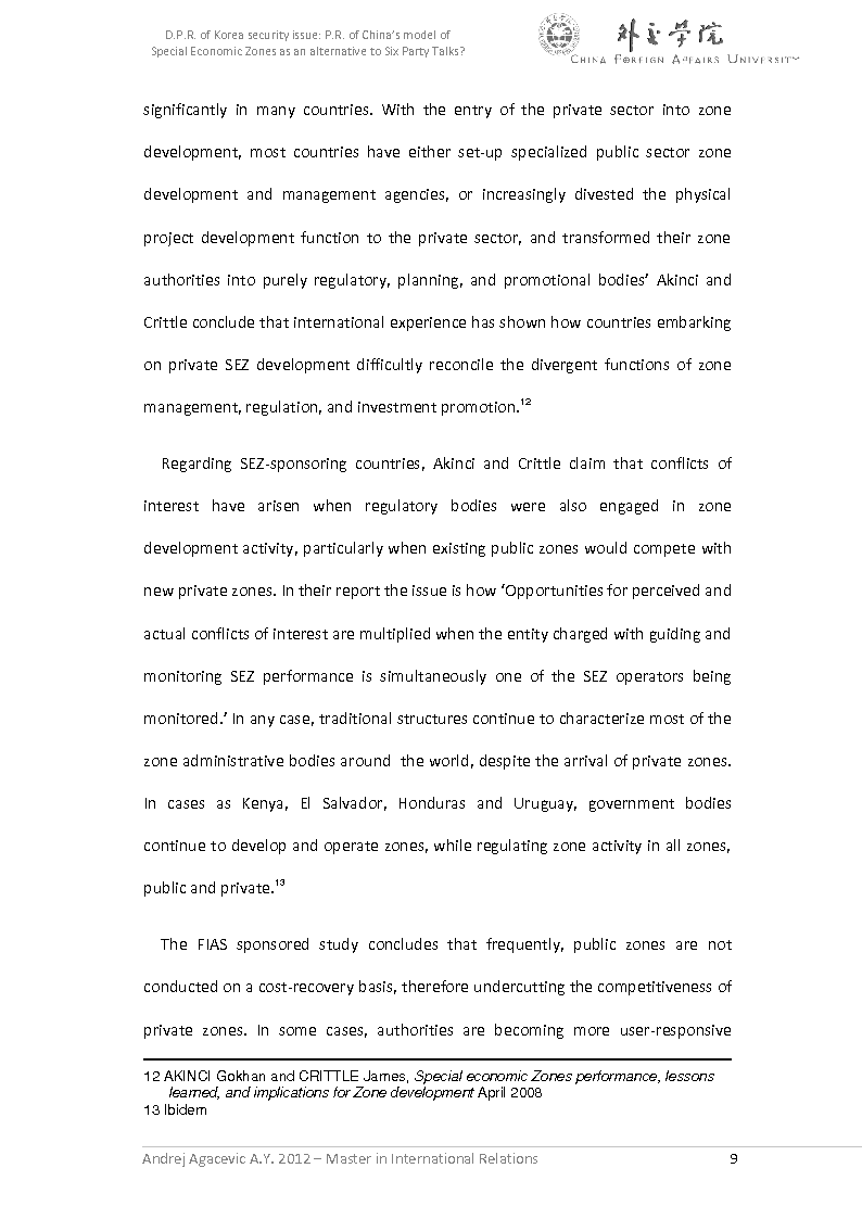 Anteprima della tesi: D.P.R. of Korea security issue: P.R. of China’s model of Special Economic Zones as an alternative to Six Party Talks?, Pagina 10