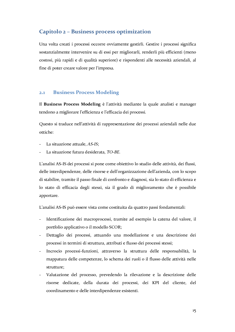 Anteprima della tesi: Definizione, ottimizzazione e monitoraggio dei processi aziendali con ARIS Business Process Management, Pagina 10